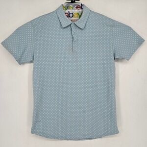 Bylt‎ Polo Shirt Mens Medium Lux Short Sleeve Performance Polka Dot Casual